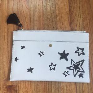 J.Crew large envelope clutch/pouch in stars